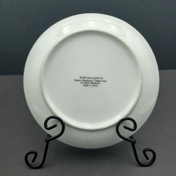 Boston Warehouse Wine & Cheese Appetizer Plates Nancy Green Dessert Snack Plates - Picture 6 of 7